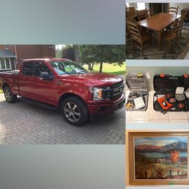 MaxSold Auction: This online auction includes 2019 Ford F150 Truck, 2015 Polaris ATV, Curtis trailer, Cub Cadet lawn mower, 40” Samsung TV, furniture such as antique rocker, oak dining table with chairs, vintage wood secretary, leather sofa, La-Z-Boy recliners, side tables and china cabinet, table lamps, home decor, fine china, framed art, kitchenware, power tools and much more!