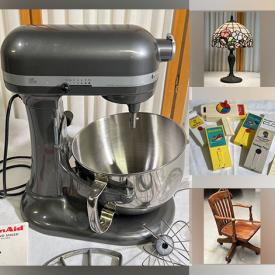 MaxSold Auction: This online auction features professional mixer, Japanese lacquer boxes, electronic violin, stained glass table lamp, DVDs, power tools, Disney collectibles, skis, German Christmas carousel, sports trading cards, small kitchen appliances, area rug and much more!