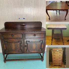 MaxSold Auction: This online auction features table saw, chain saw, plumbing supplies, hand tools, tube radio, sewing supplies, MCM armchair, office supplies, antique buffet, vintage hide-a-bed, costume jewelry, vintage steamer trunks, area rug, sewing machine, vintage wicker chair, and much more!