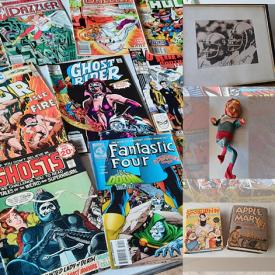 MaxSold Auction: This online auction features cast iron bank, vintage model kit, vinyl records, vintage Pfaltzgraff, safety lanterns, antique games, vintage books, comics, vintage advertising, sports collectibles, costume jewelry, cabinet photos, and much more!