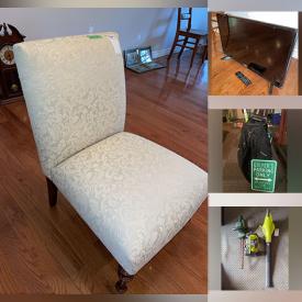 MaxSold Auction: This online auction includes 32” Toshiba TV, furniture such as slipper chair, end tables, bookcases, corner cabinet, La-Z-Boy recliner, and dressers, pottery, dishware, silver plate, clothing, DVDs, CDs, tools, yard care and much more!