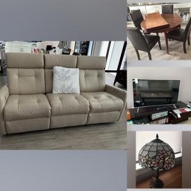 MaxSold Auction: This online auction includes 48” Samsung TV, Sony stereo system, Royal Doulton, furniture such as leather electric reclining sofa, reclining chair, wood tables, bar stools, MCM bed and nightstands, lamps, glassware, small kitchen appliances, light fixtures, framed art with COAs, Coleman BBQ and much more!