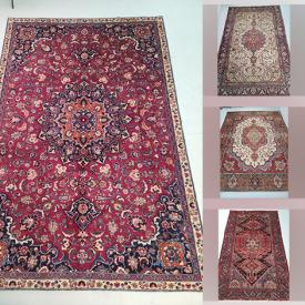 MaxSold Auction: This online auction includes Iranian Persian rugs from Hamedan, Kashan, Tabriz, Turkman, Gharajeh, Mashhad and more!