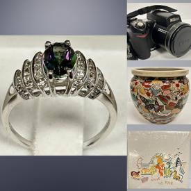 MaxSold Auction: This online auction includes a white gold ring, diamond drop earrings and other jewelry, sterling silver Mezuzah, vintage buttons, Waterfor crystal, wall art, vinyl records, Royal Winton, Royal Albert and other china, Chinese games, 1950s Yamaichi toy train, vintage pins, fishing lures, Wade pottery, brassware, antique Triner postal scale, vintage Kodak film camera and much more!