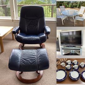 MaxSold Auction: This online auction features Ekornes chair, leather chair, patio furniture, TVs, desk & chair, small kitchen appliances, area rug, hide-a-bed, antique chest, binoculars, refrigerator, and much more!!!