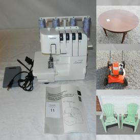 MaxSold Auction: This online auction includes furniture such as a hoosier cabinet, vintage wood table, floor chair, outdoor tables, foot stool, Madawaska chairs swivel chair, vintage egg incubator, outdoor furniture and others, Inca table saw and other tools, LG dryer, wall clock, Brother serger, DJI phantom drone, seasonal decor, kitchenware, vintage scientific scale, vintage toys, vintage records, Husqvarna lawnmower and more!