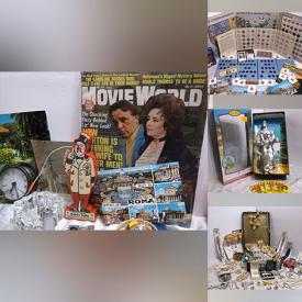 MaxSold Auction: This online auction features sports collectibles, Hummels, coins, sports trading cards, Wizard of Oz collectibles, comics, watches, costume jewelry, lunch boxes, stamps, art glass, Star Wars collectibles, vintage ornaments, Sebastian miniatures, games, milk glass, S & P shakers, and much more!!