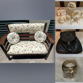 MaxSold Auction: This online auction includes furniture such as a bench, chairs, shelves, chairs, cabinet, table and others, flatware, vinyl records, accessories, Beanie Babies, jewelry, Kenmore sewing machine, home decor, storage, baskets, vases, glassware, kitchenware, mirrored candle holders, Noritake china and more!