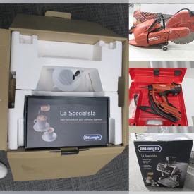 MaxSold Auction: This online auction features dishwasher, flex table, inflatable boat, jumping saddle, telescope, power & hand tools, NIB espresso machines, printer,  and much more!!