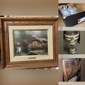 MaxSold Auction: This online auction features Thomas Kinkade artwork, leather wallets, board games, margarita maker, puzzles, vintage rolling tool chest, printer, microscope, watches, small kitchen appliances, and much more!!