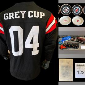 MaxSold Auction: This online auction features sports apparel, sports trading cards, sports collectibles, vintage flash cards, non-sports trading cards, vintage toy vehicles, comics, Star Wars cards, stoneware crock, and much, much, more!!