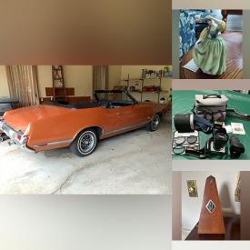 MaxSold Auction: This online auction features 1971 Oldsmobile Cutlass Surpreme, 2011 Hyundai Sonata, original arts, collectibles, vintage items and furniture such as Console Table and Lamp, Piano, Bench, China Cabinet, Cane Back Chairs and much more.