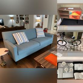 MaxSold Auction: This online auction includes signed art, art books, Emmeluth violin, F.A. Reynolds clarinet, furniture such as Passerina sofa, shelving units, nesting tables, record cabinet, dining chairs, and Nordic dining table, iMac computer, bicycles and more!