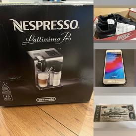 MaxSold Auction: This online auction includes NIB collector Barbie, Nike sneakers, iPhone 6S, digital cameras, small kitchen appliances, limited edition books, exercise equipment, lamps, Bose speakers, wireless headphones, costume jewelry, DVDs, and much more!