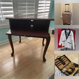 MaxSold Auction: This online auction includes binoculars, VHS and DVD players, VR headset, speakers, planter boxes, backyard umbrella, dining chairs, shoes, clothing, bags, accessories, Hawaiian decor, Bombay table, bar chairs, luggage and more!