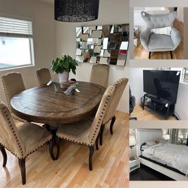 MaxSold Auction: This online auction includes LG TVs, home decor, furniture such as Zgallerie armless leather chairs and sectional, bar chairs, metal bunk beds, gamer chairs, mirror dresser and standing desk, CharBroil grills, area rugs, exercise equipment, surfboards, Lego, and much more!