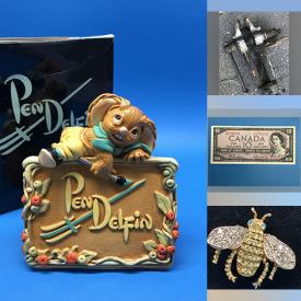 MaxSold Auction: This online auction features Pendelfin figurines, banknotes, coins, vintage brooches, collector spoons, vintage tin cars, sports trading cards, snowshoes, vintage barn lanterns, power & hand tools, stamps, sterling silver jewelry, vintage postcards, and much, much, more!!!