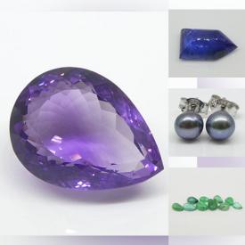 MaxSold Auction: This online auction includes cut stones such as amethyst, emerald, sapphire, morganite, rainbow moonstones, pearl earrings and more!