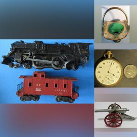 MaxSold Auction: This online auction includes vintage advertising, Bundy saxophone, Corgi cast metal toys, sterling silver jewelry, NIB watches, watch parts, Armenian Khachkar decor, Lionel trains, collector steins, art glass, beer tap handles, and much more!