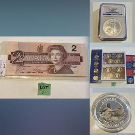 MaxSold Auction: This online auction features banknotes, coins, proof sets, and much, much, more!!