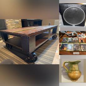 MaxSold Auction: This online auction features S & P shakers, antique mirrors, Toby mugs, bike, printer, antique trunk, games, sports collectibles, puppet theatre, wet suit, chaise lounge, chain saw, jewelry,  leather couch, video games, collectors plates, teacup/saucer sets, and much, much, more!!