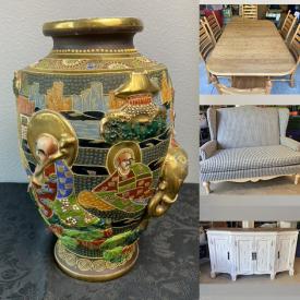 MaxSold Auction: This online auction features Japanese Satsuma vase, oak dining table & chairs, cedar chest, leather bar stool, vintage bottles, kids Halloween costumes, craft supplies, NIB adult diapers & underpads, chair sashes & table covers, treadmill, snowboards, Yamaha piano, art glass, NIB gel nail polish sets, DVDs, and much more!