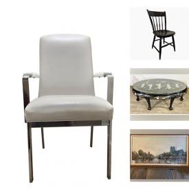 MaxSold Auction: This online auction includes patio furniture, Nichols and Stone chairs, Asian lacquer table, silverplate, walnut end tables, NWT motorcycle jacket and more!