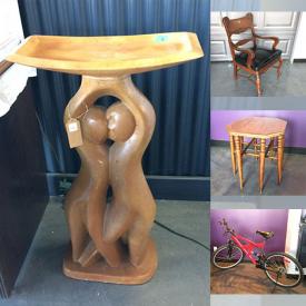 MaxSold Auction: This online auction includes furniture such as a solid wood bedframe, student desk, LEDA audio video cabinet, vintage wash basin, dining room table set, tables, nightstand, lounge chairs, captain’s chair and others, cement statue, metal hanging baskets, tire rack, electronics, bicycle, light fixtures, wall art, wheelchair, rugs, Nikken air cleaner, decorative plates, wheelchair, books and more!