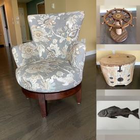 MaxSold Auction: This online auction includes furniture such as an electric lounge chair, glass door cabinet, chairs, wooden desk, swing chair, log side table, nautical side table and others, aromatherapy diffusers, wall art, cookbooks, kitchenware, beach decor, pottery, cleaning supplies, home health aids, lamps, mirror and more!