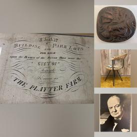 MaxSold Auction: This online auction includes antique leather books, vintage fine china, antique maps, furniture such as kitchen table with chairs, end table, rattan chair, bentwood chair, and Vilas maple desk, MCM lamps, kitchenware, vinyl LPs, musical instruments, home decor, luggage and much more!