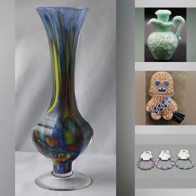 MaxSold Auction: This online auction includes costume jewelry, Chewbacca plush toy, Barbie jewelry activity set, Disney snow globe, Disneyland nuiMOs outfits, hair accessories, vintage postcards, blankets, board games, books, Bunnykins china, Murano glassware, jade pitcher, Italian glass and more!