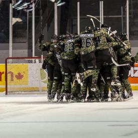 MaxSold Auction: The game-worn CADPAT Camo jerseys worn by the players during the game will be auctioned off through MaxSold with 100% of the net proceeds to benefit Kingston Military Families through a donation to the Kingston Military Family Resource Centre.


Shipping can be provided by the Frontenacs within Canada for $30 per jersey. Contact details will be in invoice.