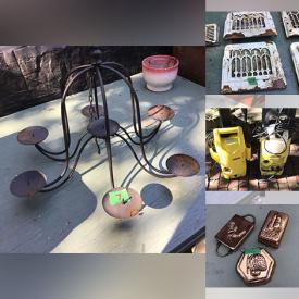 MaxSold Auction: This online auction features garden art, hubcaps, vintage vents, vintage glass panes, jardiniere, copper moulds, vintage copper, wing chair, display cabinet, botanical prints, roll top desk, pressure washers, and much more!!