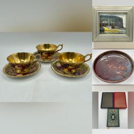 MaxSold Auction: This online auction includes a Dual turntable, pottery, ceramicware, German tableware, Danish Christmas plates and other seasonal decor, books, hand tools, hardware, Hummels, copper kettles, Wedgwood dish, Royal Doulton figures, books, Japanese tableware, vintage CCM bicycle, Coca Cola pins, vintage Displayphone, vintage souvenir spoons, wall art, Frank Sinatra CD set, Moorcroft table lamp and many more!