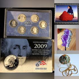 MaxSold Auction: This online auction includes US Mint coin sets, vintage Native American jewelry and pottery, original signed paintings, fine china, kitchenware, home decor, Murano glass, stoneware and more!