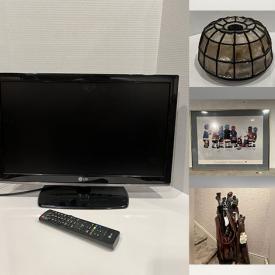 MaxSold Auction: This online auction features DVDs, TV, beer mugs, vinyl records, golf clubs, mini fridge, sports collectibles, vintage table lamp, leather sectional, and much, much, more!!