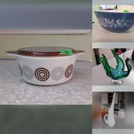 MaxSold Auction: This online auction includes NIB sinks, framed art, Pyrex dishware, Royal Doulton, art glass, planters, child’s acoustic guitar, garden decor, BMX bicycle, Lego, Christmas decor, vintage wood chair, mannequins, and much more!