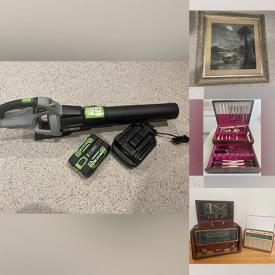 MaxSold Auction: This online auction includes vintage framed artwork, vintage silver plate, furniture such as La-Z-Boy recliner, wood corner desk with hutch, and folding table, area rugs, vintage fishing rods and fishing tackle, glassware, kitchenware, power tools and more!