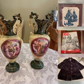 MaxSold Auction: This online auction features analog chess clocks, table lamps, Tiffany Gallery lighthouse, costume jewelry, framed wall art, garden statue, antique ceramic vases, desk, vintage blue rubbing, framed wall art, antique mirror, movie poster, play kitchen, vintage lighter, vintage Pyrex, and much, much, more!!