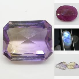 MaxSold Auction: This online auction includes jewelry display stands, gemstones such as Rainbow Moonstones, Citrine, Garnet, Sapphire, Ruby, Morganite, Carnelian Black Onyx, Diopside, Tourmaline and more!