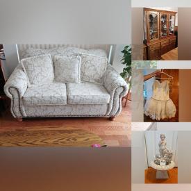 MaxSold Auction: This online auction includes furniture such as a glider rocker, occasional chair, dresser, cabinets, electric bed, bedframe, side table, armoire, dresser, hutch and buffet, dining room table, chairs, sofa, kitchen table set and others, Royal Doulton figures, plants Redfern air cooler, MIkasa figures, china, mats, stepstool, kitchenware, small kitchen appliances, clothing, accessories, Ballerina shoes and costumes, Winx purifier, American Girl dolls, toy box, home health aids, cherub fountain and more!