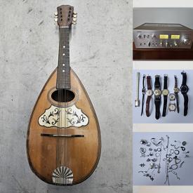 MaxSold Auction: This online auction includes a  vintage mandolin, clothing, sterling silver jewelry, accessories, vintage Singer sewing machine, Yamaha turntable, shoes, 1979 Alien poster, mantle clock and more!