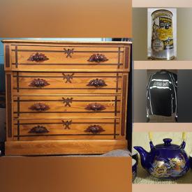 MaxSold Auction: This online auction features Chinese tea service, Harley pewter collector spoons, fabric, antique Victorian Cottage furniture, costume jewelry, vintage Hummels, craft supplies, window AC unit, watches, video game system, power tool, small kitchen appliances, and much, much, more!!