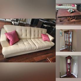 MaxSold Auction: This online auction includes furniture such as a Mastercraft work table, bedframes, wood cabinet, La-Z-Boy recliner, leather sofa, coffee table and others, mirrors, Schwinn bike, seasonal decor, tools, painting easel and more!