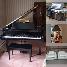 MaxSold Auction: This online auction features baby grand piano, area rug, plant pots, framed wall art, wall clocks, recliner, wicker front furniture, trundle bed, storage bunk bed, toys, printers, leather top desk, golf collectibles, golf clubs, day bed, computer desk, board games, ping pong table, wine rack, refrigerator, vinyl records, crockery jugs, doll house, BBQ grill, patio furniture, and much more!!