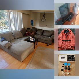 MaxSold Auction: This online auction includes 46” TV, framed artwork, furniture such as nightstands, patio set, sectional couch, and  dressers, AC units, lamps, CDs, exercise equipment, African art, cookware, textbooks, and more!