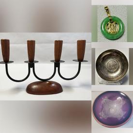 MaxSold Auction: This online auction features sterling silver jewelry, jade pendant, costume jewelry, watches, art glass, glass marbles, MCM dishware, cameras, Keith Haring lithograph, MCM teak dining chairs, MCM aluminum bowls, and much, much, more!!!