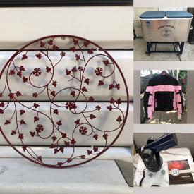 MaxSold Auction: This online auction features wrought iron decor, yard tools, pet products, rolling ice chest, motorcycle jacket & helmet, telescope, window ac units, BBQ grill, jackets, dog house, ping pong table, and much more!!