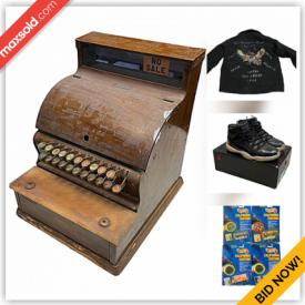 MaxSold Auction: This online auction includes San Francisco Giants memorabilia, Hot Wheels and other toys, leather jackets, Lucky Brand bags, Disney, Pokemon, Grease and other trading cards, wooden knick knacks, oil lamp, vintage National wooden cash register, books, masks, nitrile gloves, DVDs, comic books, Funko Pop figures, shoes and more!