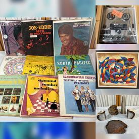 MaxSold Auction: This online auction features stereo components, vinyl records, vintage movie posters, stamps, vintage fishing gear, framed wall art, vintage golf clubs, board games, mango wood vases, and much more!!